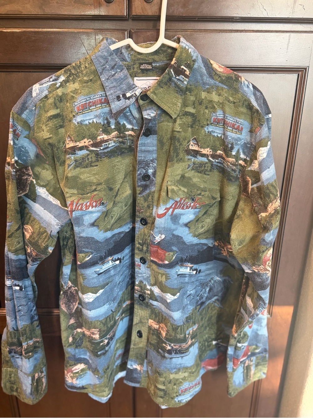 David Carey Originals VintageAlaska Scenic All Over Print Long Sleeve Shirt Men'